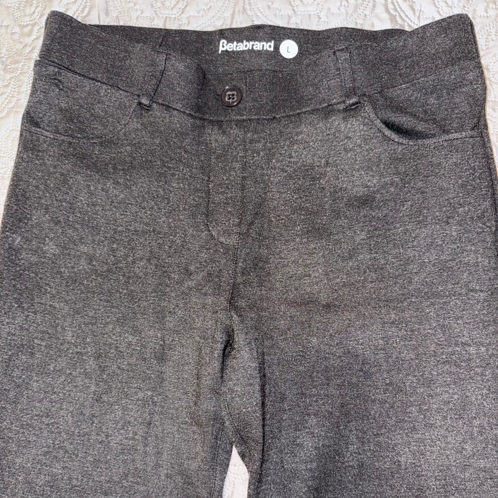 Betabrand Dress Pant Yoga Pants in Charcoal